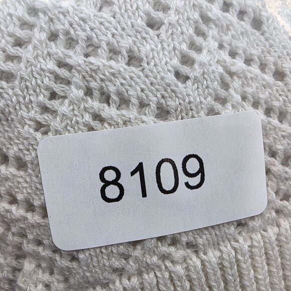 Womens Anne Taylor Ivory Knit Cardigan Sweater Mesh V Neck Button 3/4 Sleeve XL - Picture 9 of 9